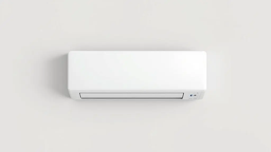 Análise completa do ar-condicionado Daikin, mostrando um aparelho split moderno sem marca em fundo de estúdio, destacando seu design e tecnologia.