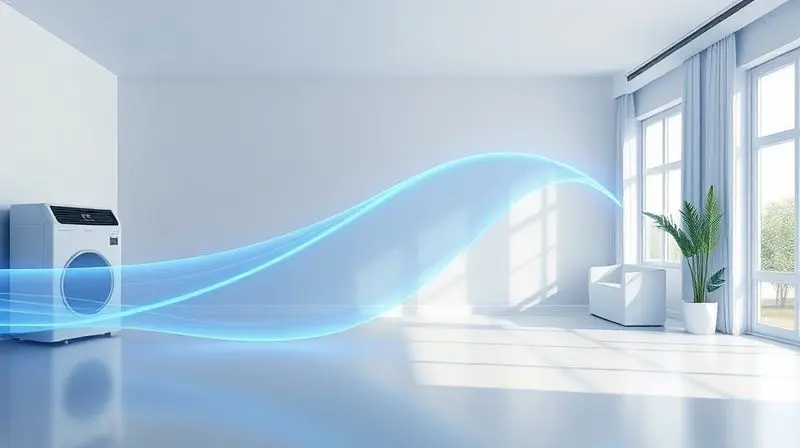 Gráfico conceitual mostrando a eficiência e estabilidade da tecnologia Inverter em um ar-condicionado, economizando energia.