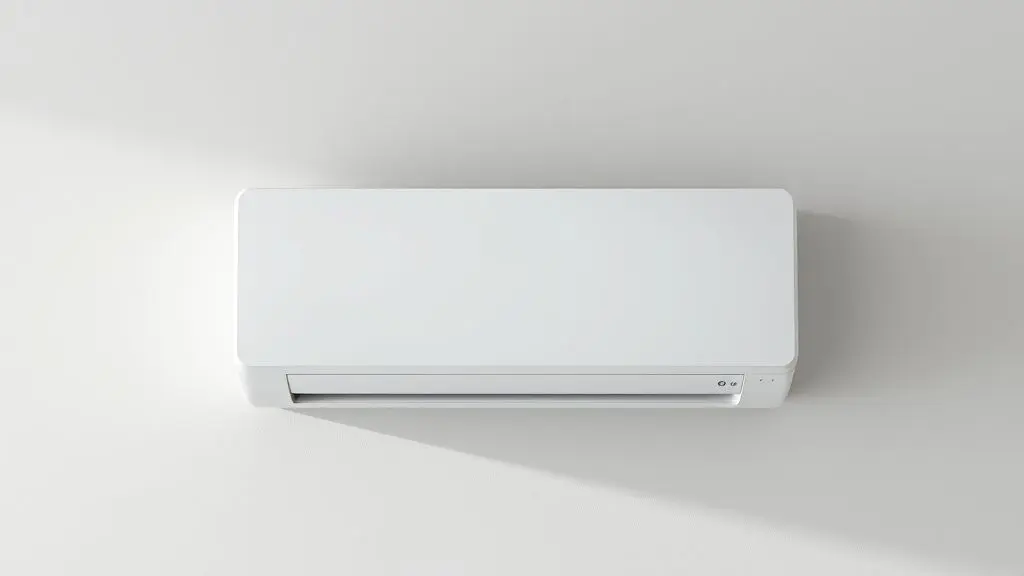 Ar-condicionado split moderno em uma parede limpa, ilustrando as possíveis causas e soluções para um aparelho que não está gelando corretamente.