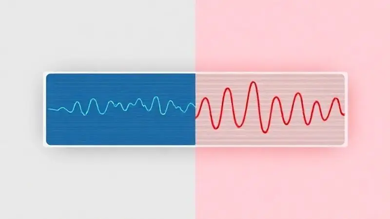 Comparativo visual mostrando um ar-condicionado Inverter com um gráfico de temperatura estável e um modelo convencional com um gráfico flutuante.
