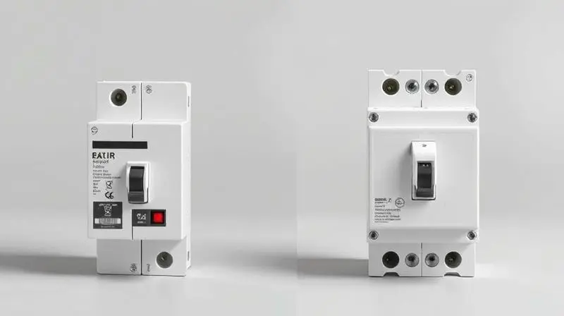 Comparativo visual entre um disjuntor monopolar e um disjuntor bipolar, mostrando a diferença física entre os dois modelos para instalações elétricas.