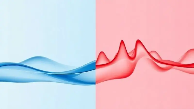 Gráfico conceitual comparando a onda de energia suave da tecnologia Inverter com a onda irregular de um ar-condicionado convencional.
