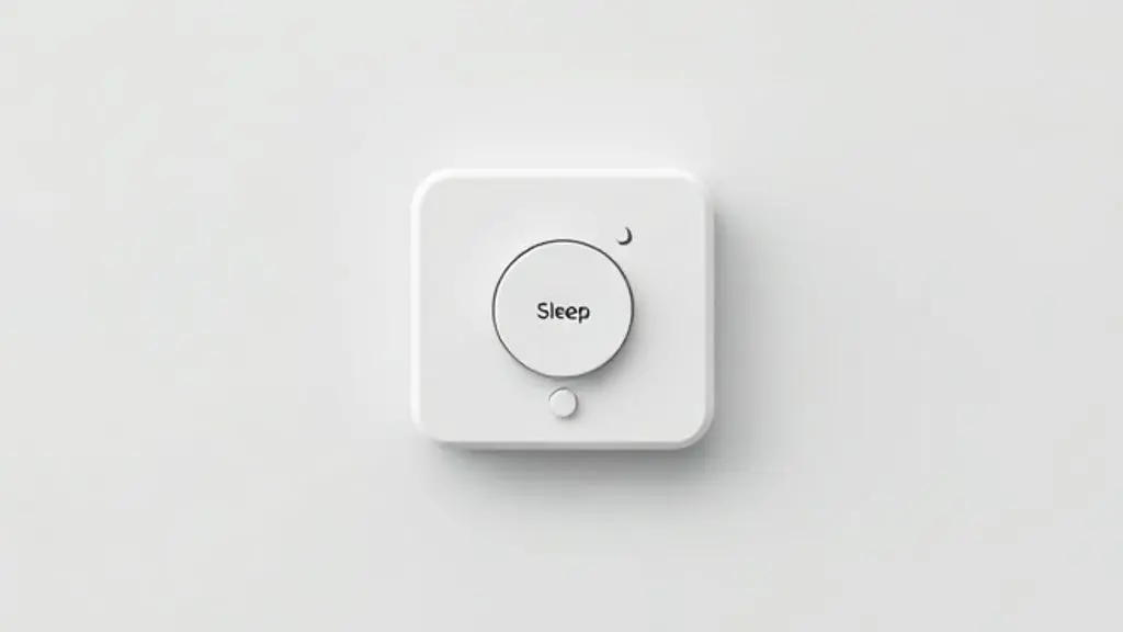 Controle remoto de ar-condicionado moderno visto de frente, com destaque para o botão da função Sleep, que possui um ícone de lua crescente.