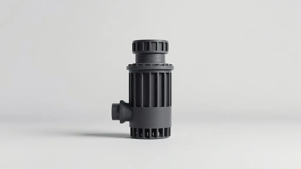 Bomba de dreno para ar condicionado, totalmente sem marca, em fotografia de estúdio com fundo neutro, destacando seu design e material.