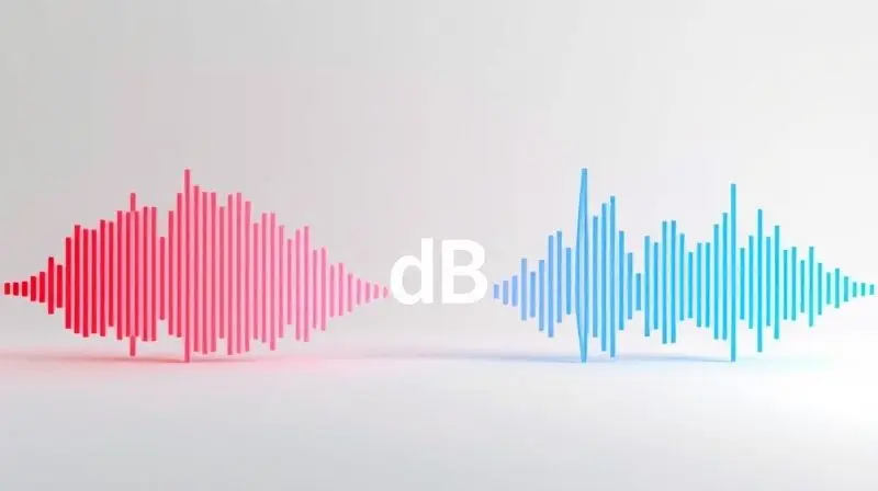 Ilustração conceitual mostrando uma onda sonora que vai do barulhento ao silencioso para explicar o que são decibéis em ar-condicionado.
