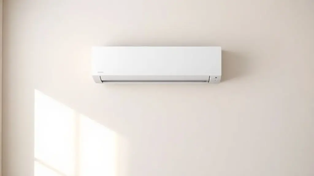 Imagem de um ar condicionado split moderno e branco instalado corretamente na parede de um quarto, destacando a posição ideal para climatização e conforto.