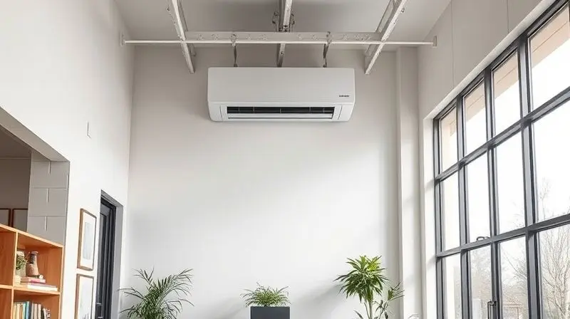Escritório ou estúdio amplo e moderno sendo climatizado, um dos locais recomendados para a instalação de um ar condicionado de 24000 BTUs.