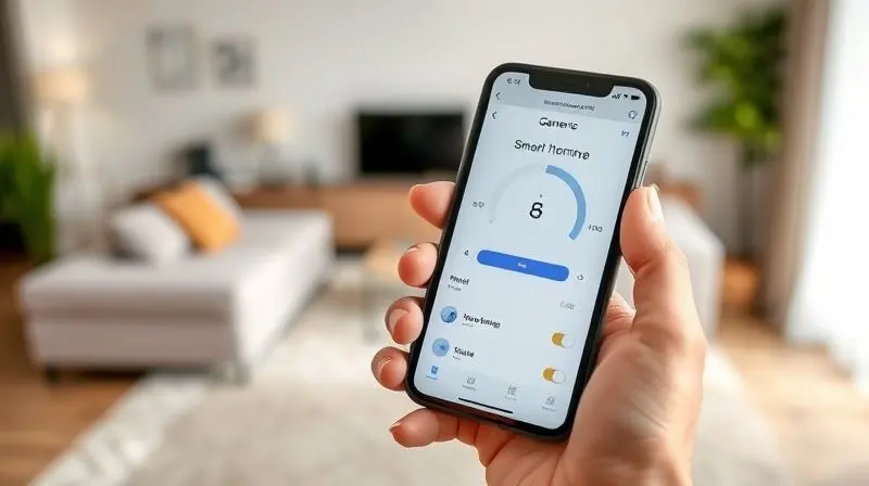 Pessoa utilizando um aplicativo de smartphone para controlar o ar-condicionado, ilustrando a conectividade e respondendo perguntas frequentes sobre a Elgin.