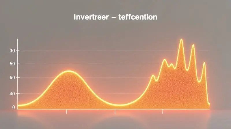 Gráfico conceitual que simboliza a economia de energia da tecnologia Inverter, mostrando uma curva de consumo suave em vez de picos de energia.