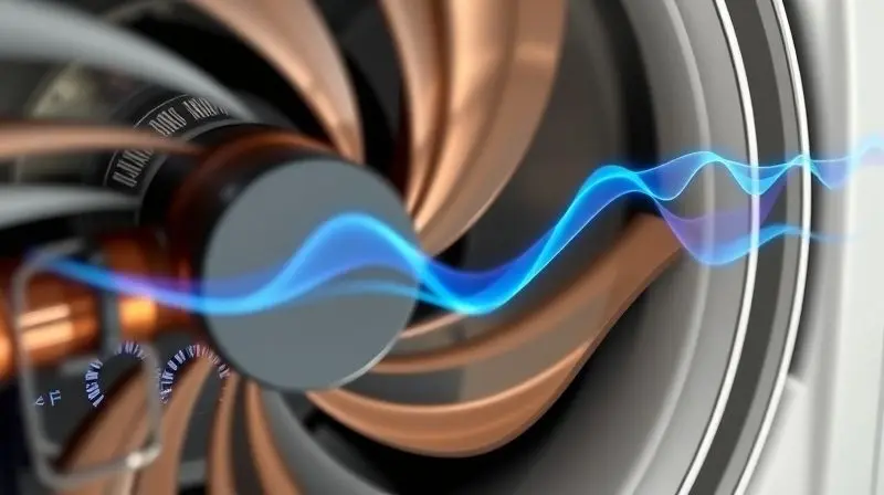 Visão detalhada da tecnologia inverter de um ar-condicionado, destacando componentes internos e eficiência energética para a análise de desempenho.