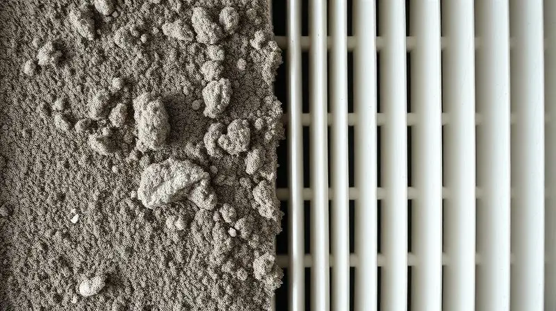 Imagem comparativa mostrando um filtro de ar condicionado extremamente sujo de um lado e perfeitamente limpo do outro, representando os tipos de sujeira.