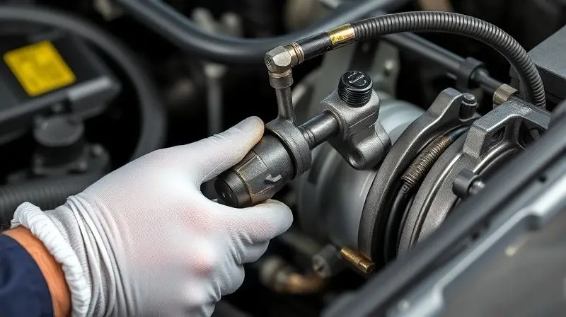 Técnico especializado utilizando ferramentas de precisão em uma oficina para instalar um ar-condicionado, destacando o valor da mão de obra qualificada.