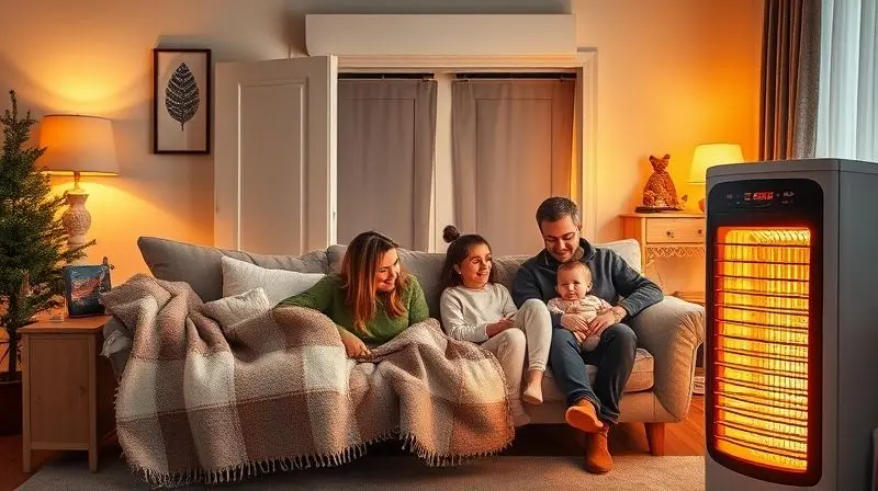 Família desfrutando de um ambiente interno aconchegante e aquecido, demonstrando a vantagem de usar o ar-condicionado no inverno para o conforto do lar.