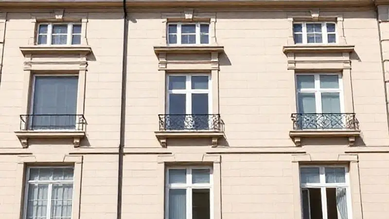 Fachada de um prédio com arquitetura preservada, destacando a vantagem estética de não ter unidades externas de ar-condicionado visíveis.
