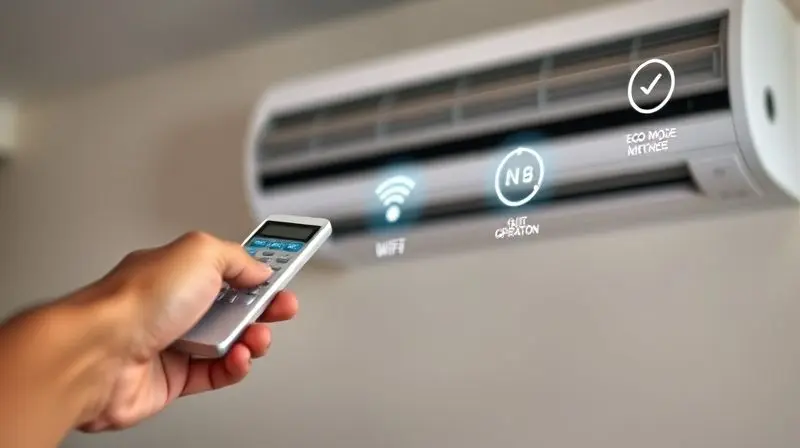 Pessoa utilizando um controle remoto moderno para acionar as funções e vantagens de um ar-condicionado Philco, como o modo eco e wi-fi.